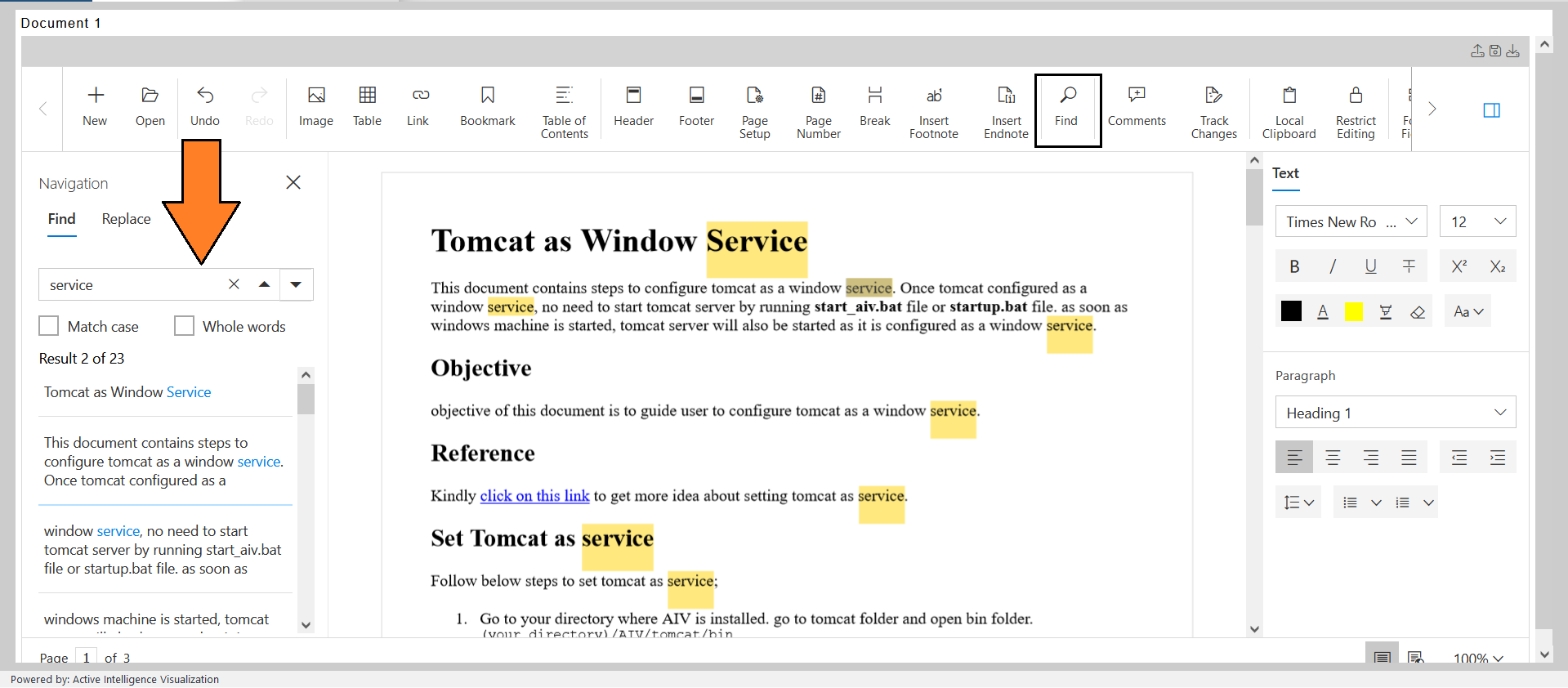 document widget